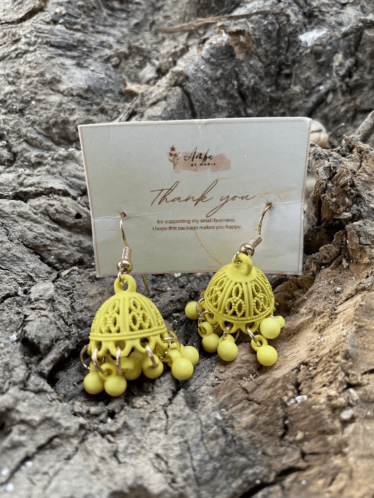 Matte Yellow Jhumka